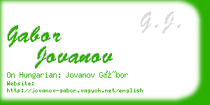 gabor jovanov business card